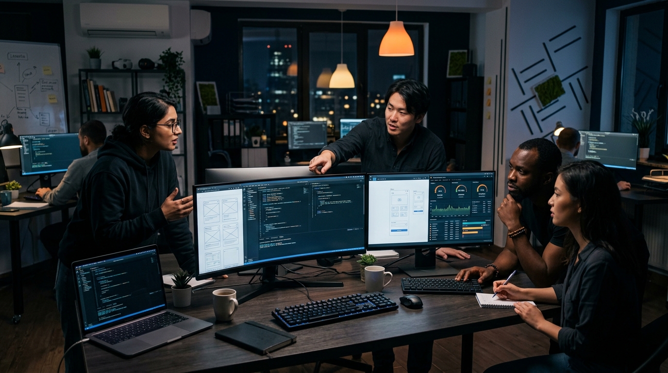 Codeaxe Technologies software engineering team developing responsive web applications and custom software architecture